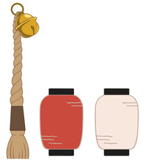 願いの鈴と提灯