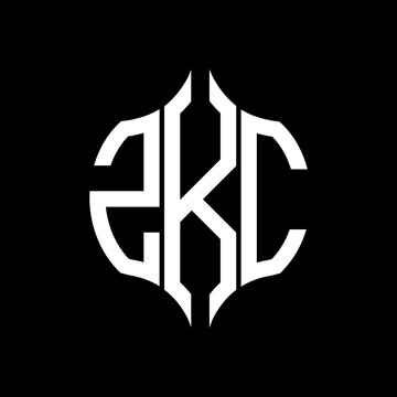 ZKC letter logo. ZKC best black background vector image. ZKC Monogram logo design for entrepreneur and business.
