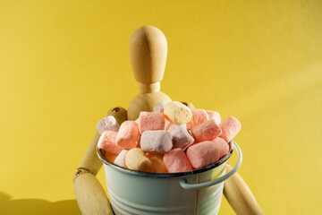 Marshmallows, chewing candy. Snacks and snacks for parties. Spice for coffee and cocoa