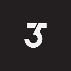 Number 35 monogram logo template. - obrazy, fototapety, plakaty