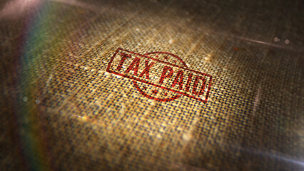 Tax paid and taxation stamp and stamping