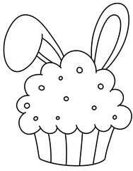 Easter cake decorated willow twigs and bunny