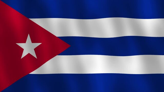 Cuba flag waving 3d render video animation. Seamless looping. 4K footage