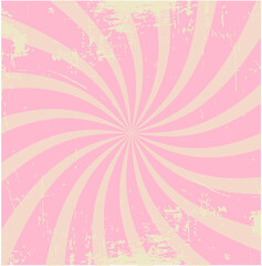 vector minimalistic swirling background with pink and yellow stripes in retro style with beige
 scuffs