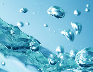 abstract water splash on blue background