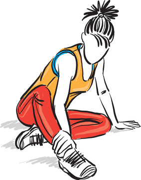 woman runner foot pain sport injury health medical concept vector illustration