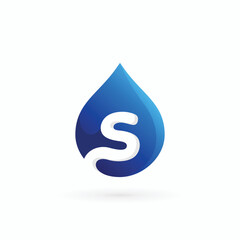 s letter water logo design template