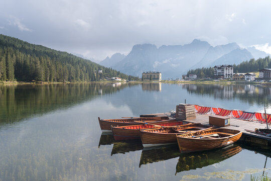 Misurinasee small lake in south tyrol