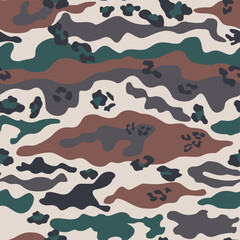 Trendy camouflage leopard vector seamless modern pattern, street background. Disguise