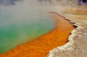 Waiotapu (Māori for "sacred waters") is an active geothermal area at the southern end of the Okataina Volcanic Centre, just north of the Reporoa caldera, in New Zealand's Taupo Volcanic Zone.