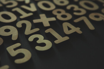 Background or texture of numbers. Finance data concept. Mathematic. Seamless pattern with numbers....