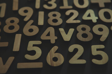 Background or texture of numbers. Finance data concept. Mathematic. Seamless pattern with numbers. Finance concept. 