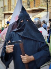 man in medieval executioner costume