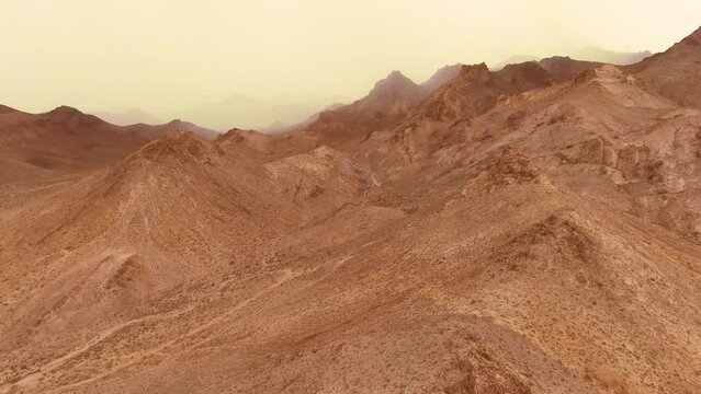 Aerial of Martian Mountains Show Ancient Roads