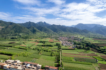 A village near the Qinling Mountains.