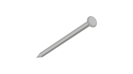 Vector Isolated Illustration of a Metal Steel Nail