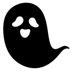 Obraz premium Halloween Ghost icon black.