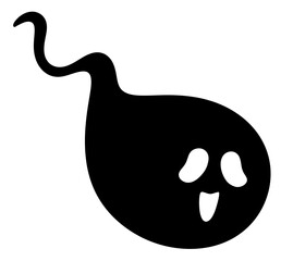 Halloween Ghost icon black.
