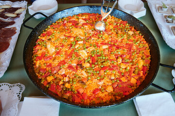 Paella typical spanish cuisine ready to eat