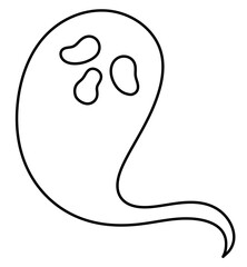 Halloween ghost hand drawn line icon