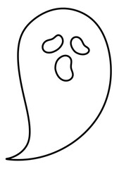 Halloween ghost hand drawn line icon