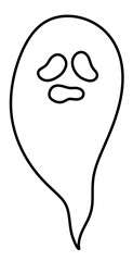 Halloween ghost hand drawn line icon