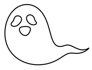 Halloween ghost hand drawn line icon