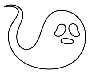 Halloween ghost hand drawn line icon