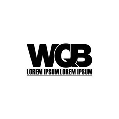 WQB letter monogram logo design vector