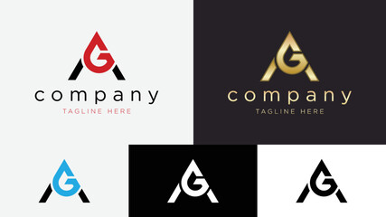 Letter AG G,A logo vector design template.unique style letter GA A,G monogram alphabet icon template.easy to edit text & color 