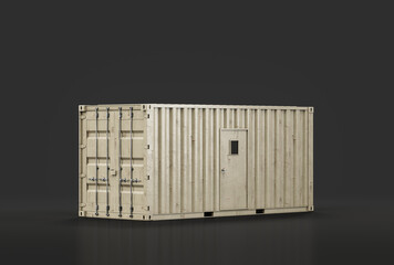 Shipping container shelter, military shelter, 3d renderings
