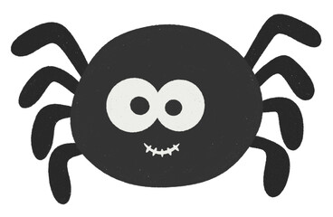 Happy halloween black spider icon.