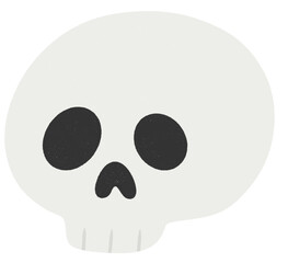 Halloween cartoon skull icon.