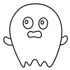Halloween ghost line icon cartoon.