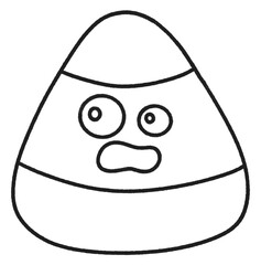 happy halloween candy corn line icon.