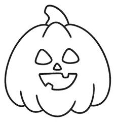 Cute halloween pumpkin line icon.