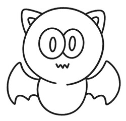 happy halloween Bat vampire cute cartoon line icon.