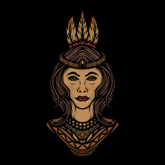 beautiful native american vector illustration