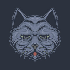 cat's head eye poison pellet vector design