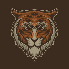 cute tiger head vector illustration