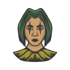 joker girl face head vector