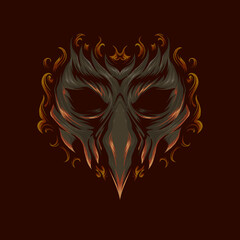 mask eagle bone vector