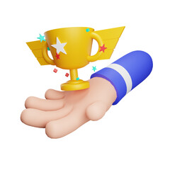 Fototapeta premium 3D Trophy icon illustration