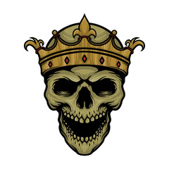 skull head with crown vector