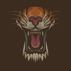 tiger mouth vector design