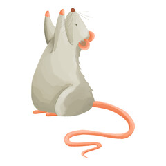 Watercolor Mouse, Hand painted Animal decoration clipart.