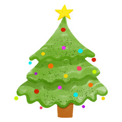 Watercolor Christmas Tree, Hand painted Christmas decoration.