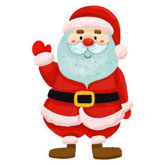 Watercolor Santa Claus, Hand painted Christmas decoration.