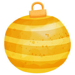 Watercolor Christmas Ball, Hand painted Christmas decoration.