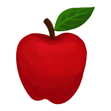 Watercolor Apple, Hand painted fruit clipart.